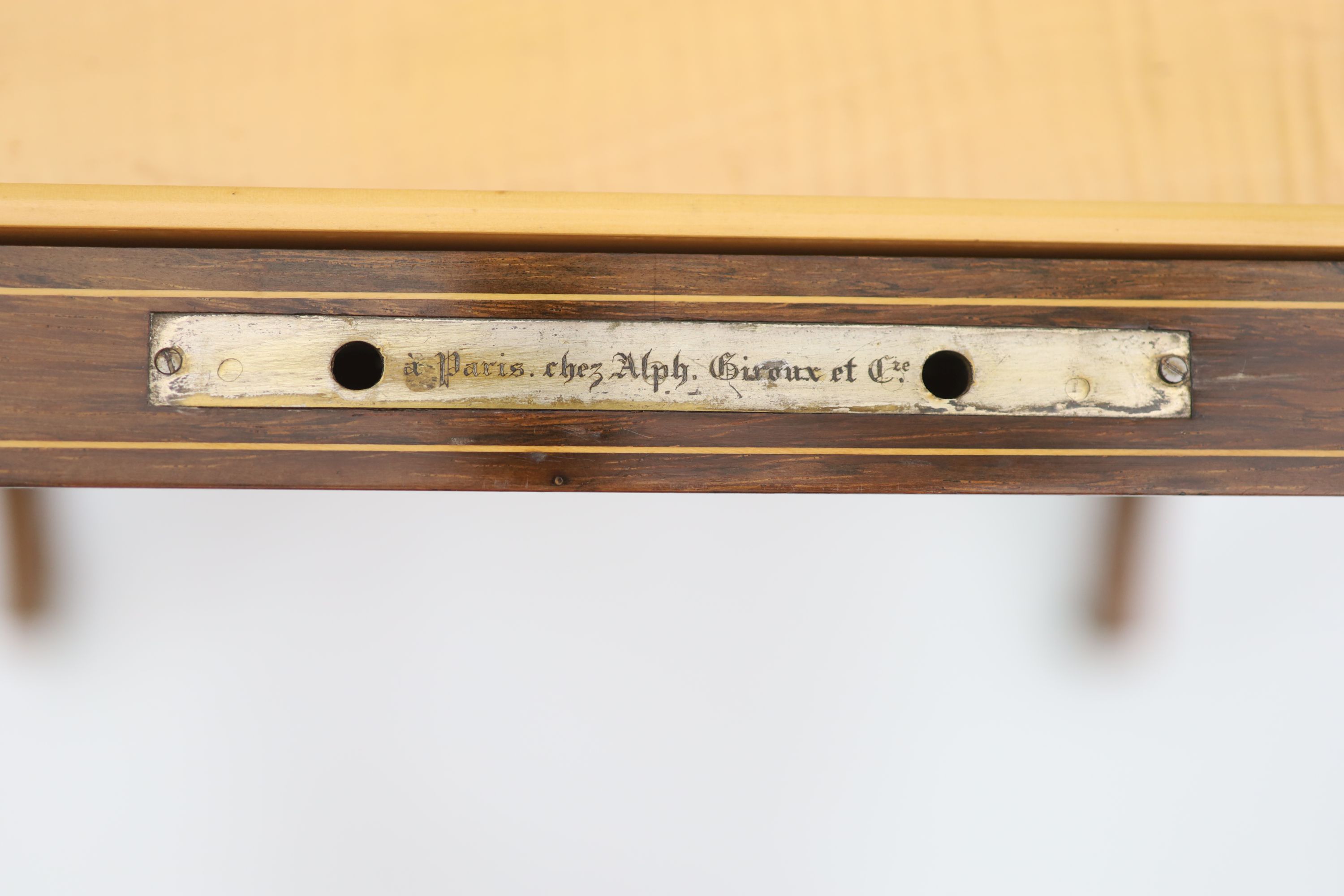A 19th century French rosewood and sycamore lined lady's dressing table, c.1830, by Alphonse Giroux, Paris, W.60cm D.40cm H.80cm